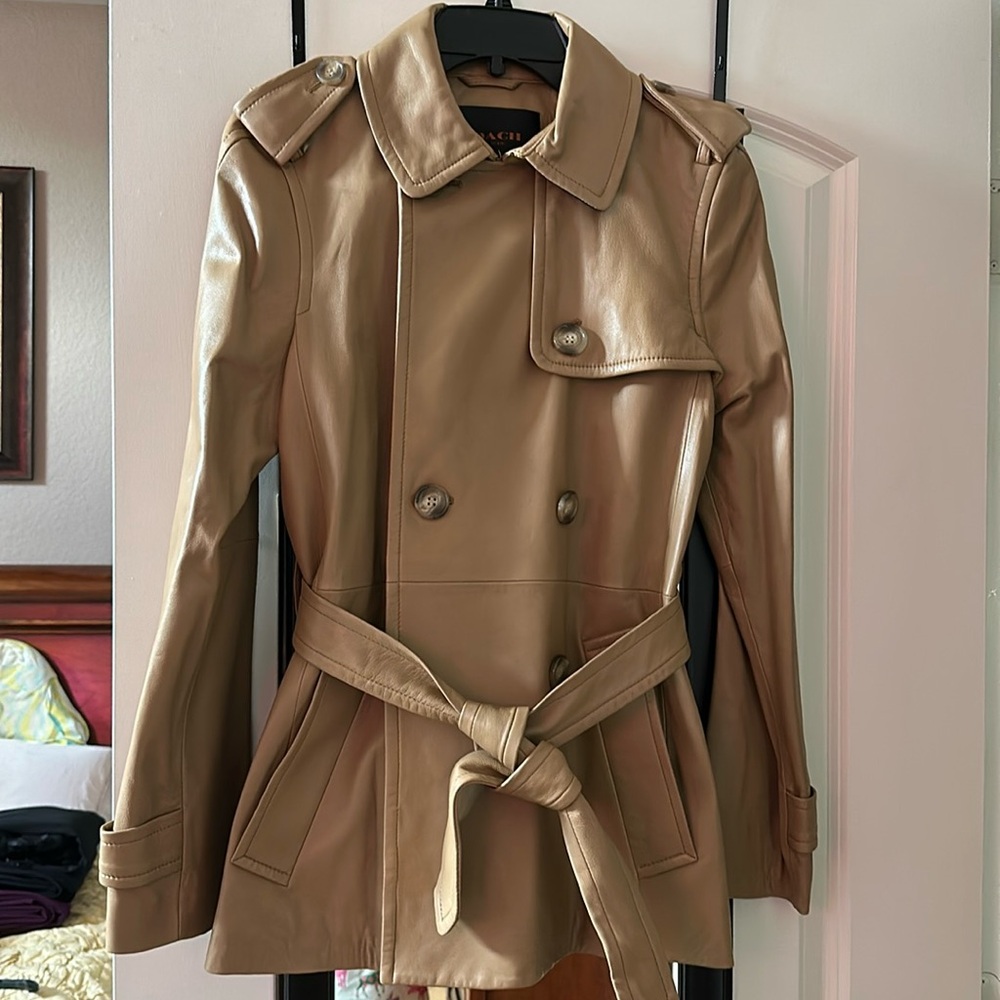 NWOT Gorgeous - Never Worn Leather Coach Trench Coat